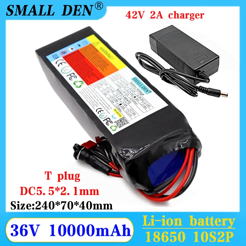

36 в 10 Ач 21700 литиевый аккумулятор 10S2P 10000 мАч 500 Вт Высокая мощность для электрического велосипеда скутера Встроенная 15 а BMS + 42 в 2 а зарядное устройство