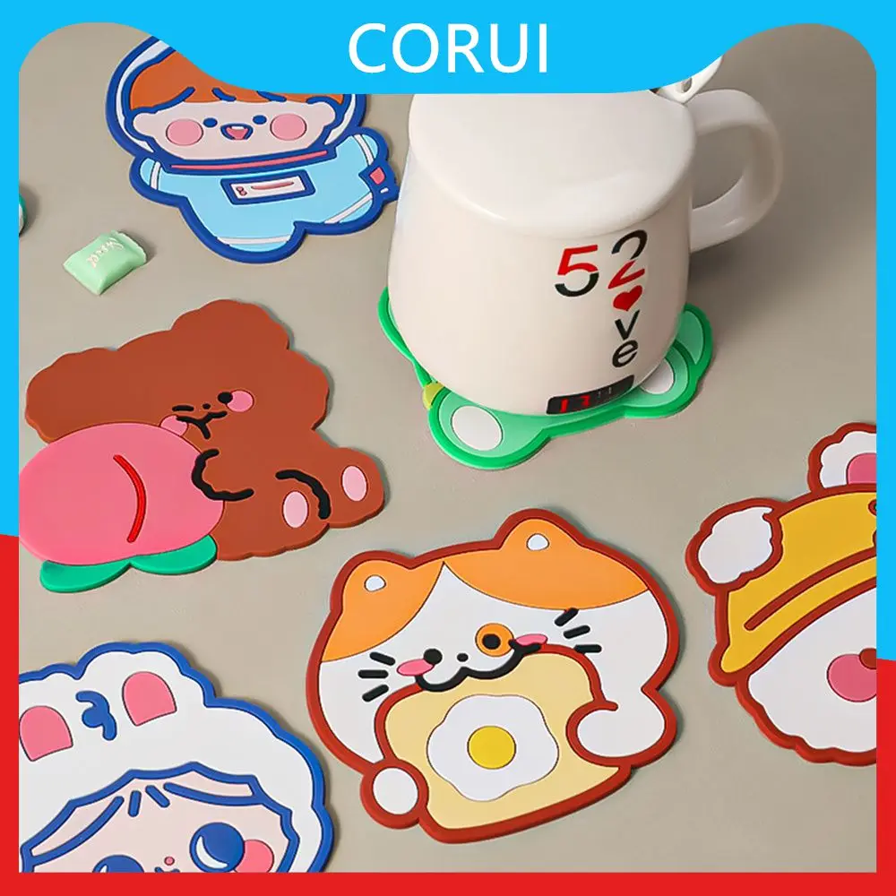 

Thickened Heat Resistant Cup Mate Non-stick Silicone Coasters Anti-slip Drink Coasters Coasters