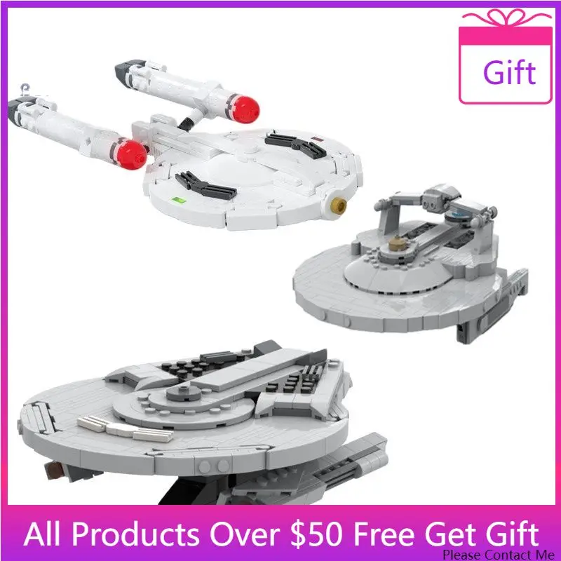 

MOC Звездный Космос воздушный корабль тройной USS фотоэлемент строительные блоки космический корабль класс круизер игрушка детский подарок к...