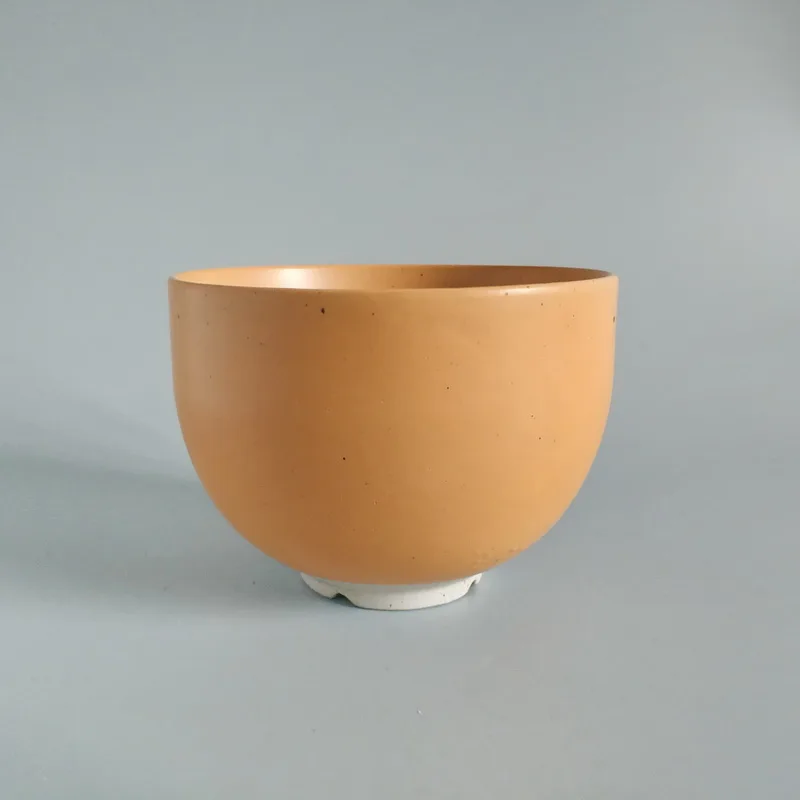 

Nordic style orange white ceramic rice bowl retro light luxury literary home small bowl