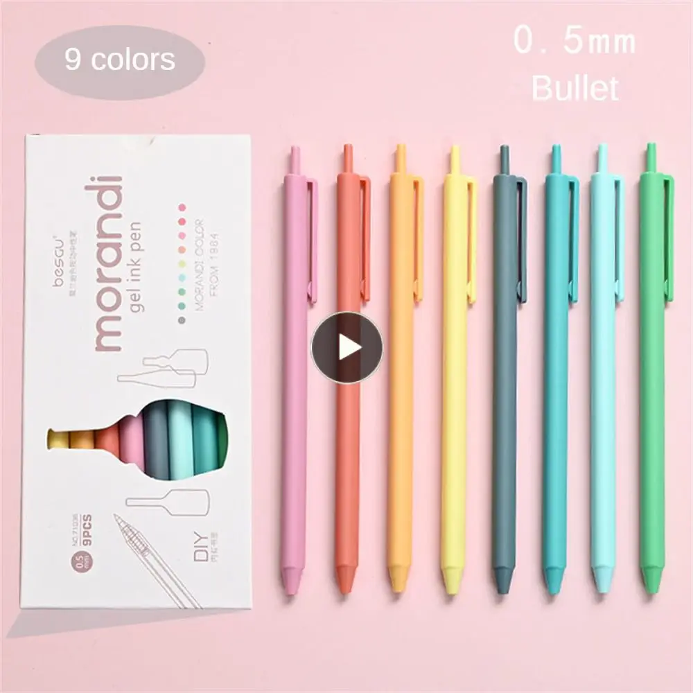 

Take Notes Simple Colored Pen Morandi Press Candy-colored Gel Pen 15.7×0.8mm Student Simple Pen Set Pen 9-color Gel Pen 70g