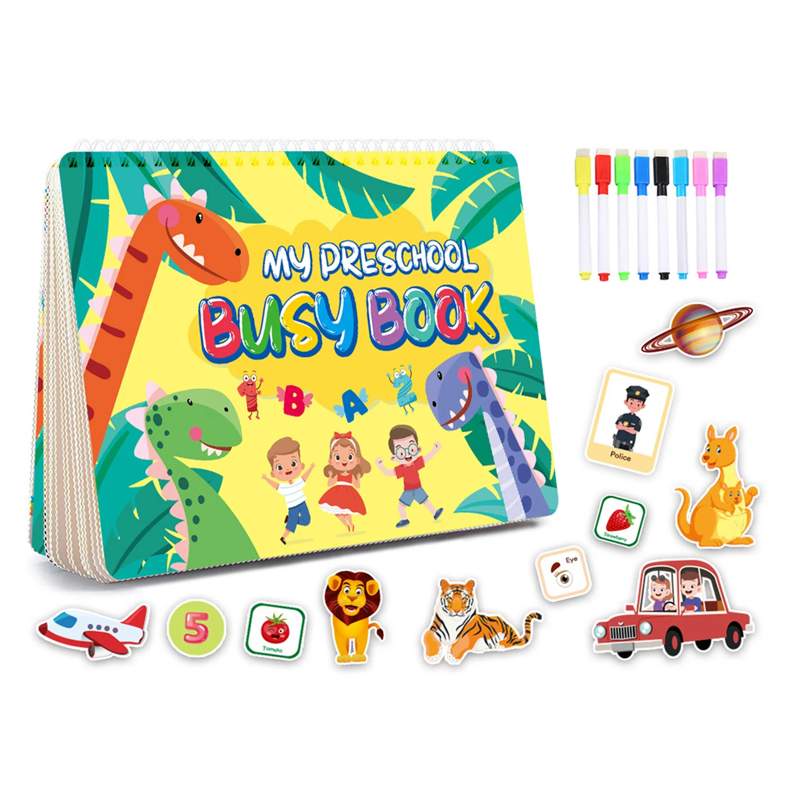 

Busy Book For Kids 16-Theme Montessori Educational Toys For Kids 3-5 Years Old Preschool Learning Activity Book Workbook For