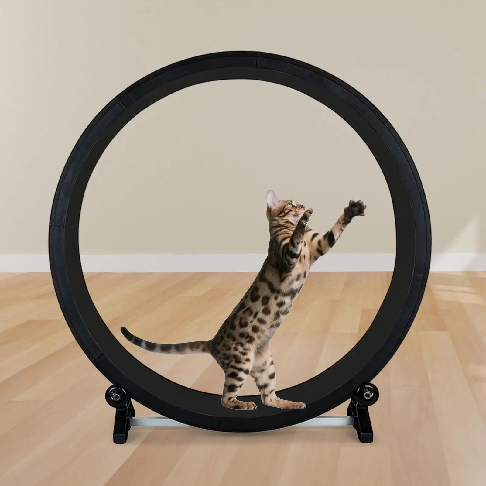 Pet Cat Running Wheel Grab Crawling Shelf Wheel Exercise Wheel Exerciser Kitten Toys Silent Exercise Treadmill for Workout Kitty