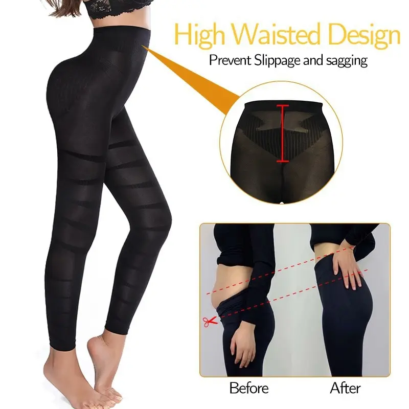 High Waist Body Shaper Anti Cellulite Compression Leggings Slimming Legs Tummy Control Panties Thigh Sculpting Slimmer Shapewear