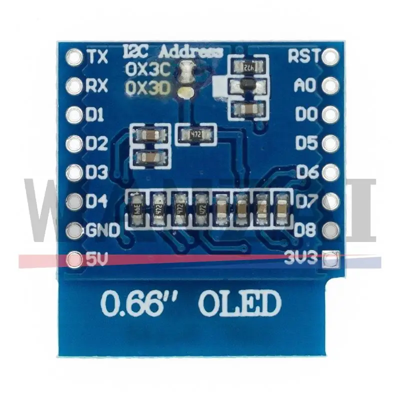 0.66 inch OLED LED LCD Dispaly Shield Compatible for WEMOS D1 MINI ESP32 64X48 Display 0.66&quot oled module IIC I2C - купить по