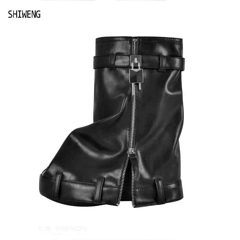 

Женские сапоги со складками на танкетке, сапоги до колена на высоком каблуке, всесезонные сапоги с замком, размер 44, весна 2023