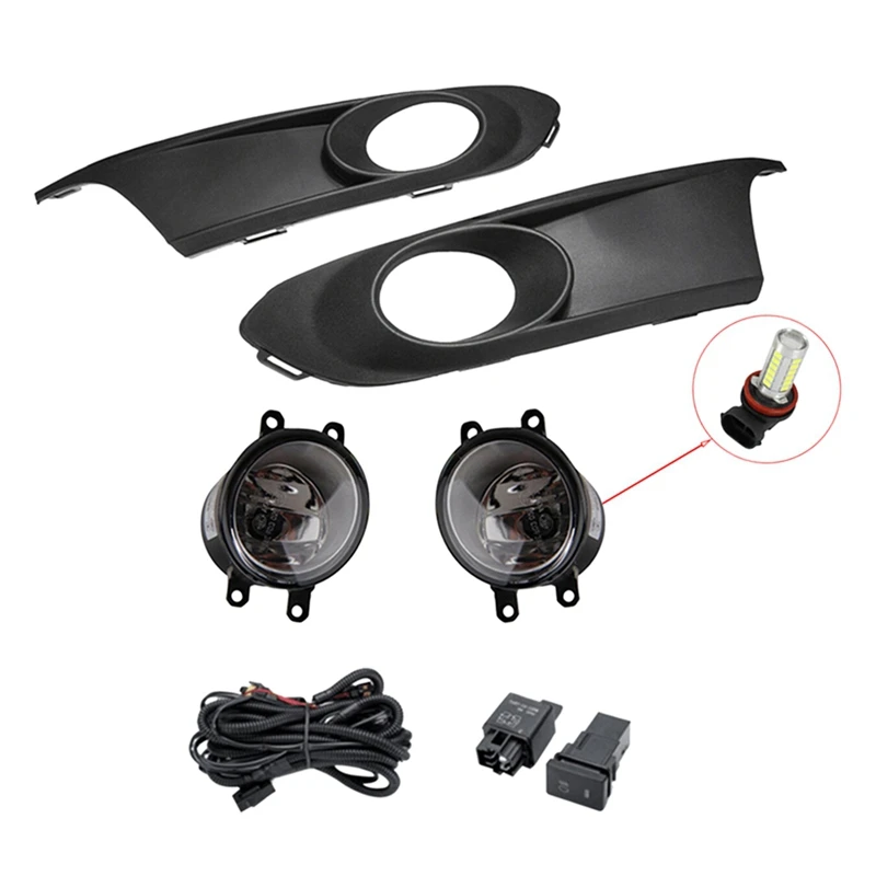 

Fog Light Headlight Fog Lamp Cover Grill Bezel Switch Foglights Assembly For Jetta 6 MK6 2011 2012 2013 2014