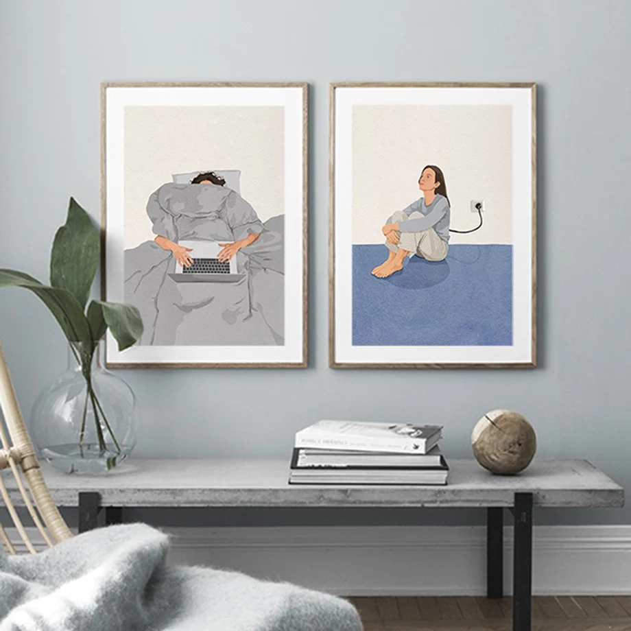 Абстрактная Иллюстрация на холсте с электронной почтой