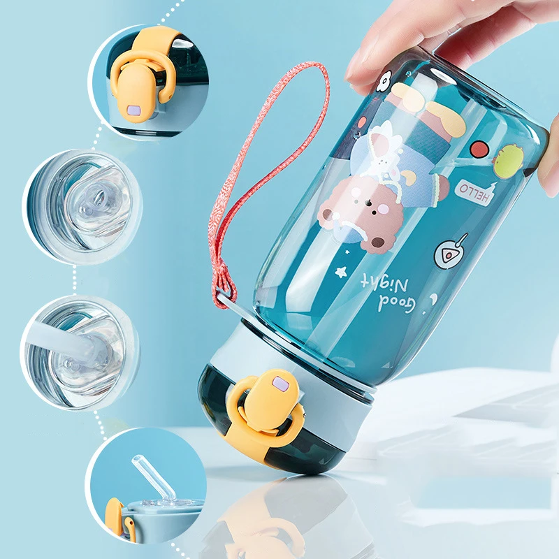 

Детская мультяшная кружка для воды с соломинкой милый медведь герметичные бутылки для воды уличная портативная бутылка для напитков детская Милая чашка