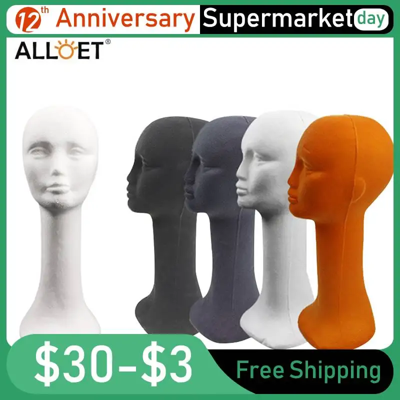 Practical Flocking Foam Head Mold Wigs Glasses Hat Scarf Display Holder Stand Model Photograph Props Adult Mannequin Head