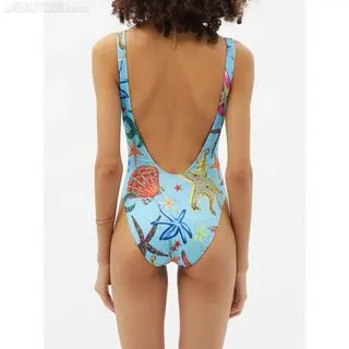 

Starfish shell print backless U-neck bodysuit sexy bikini plus size swimwear women bathing suit Fashion luxuryone piece swimsuit
