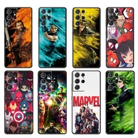 marvel hero spider man for samsung galaxy s22 s21 s20 ultra plus pro s10 s9 s8 s7 5g soft silicone black phone case cover coque