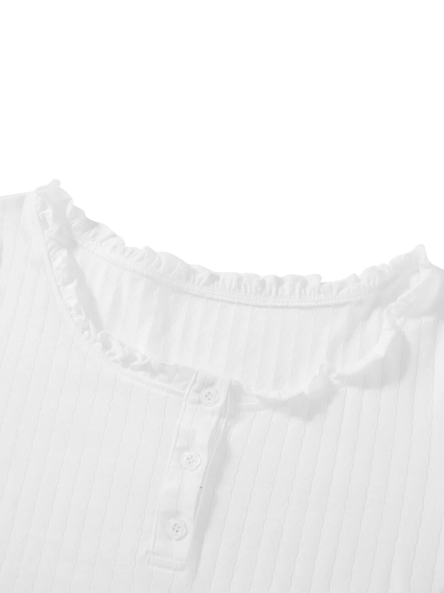 Женские летние наряды из двух предметов однотонные топы с отделкой салата