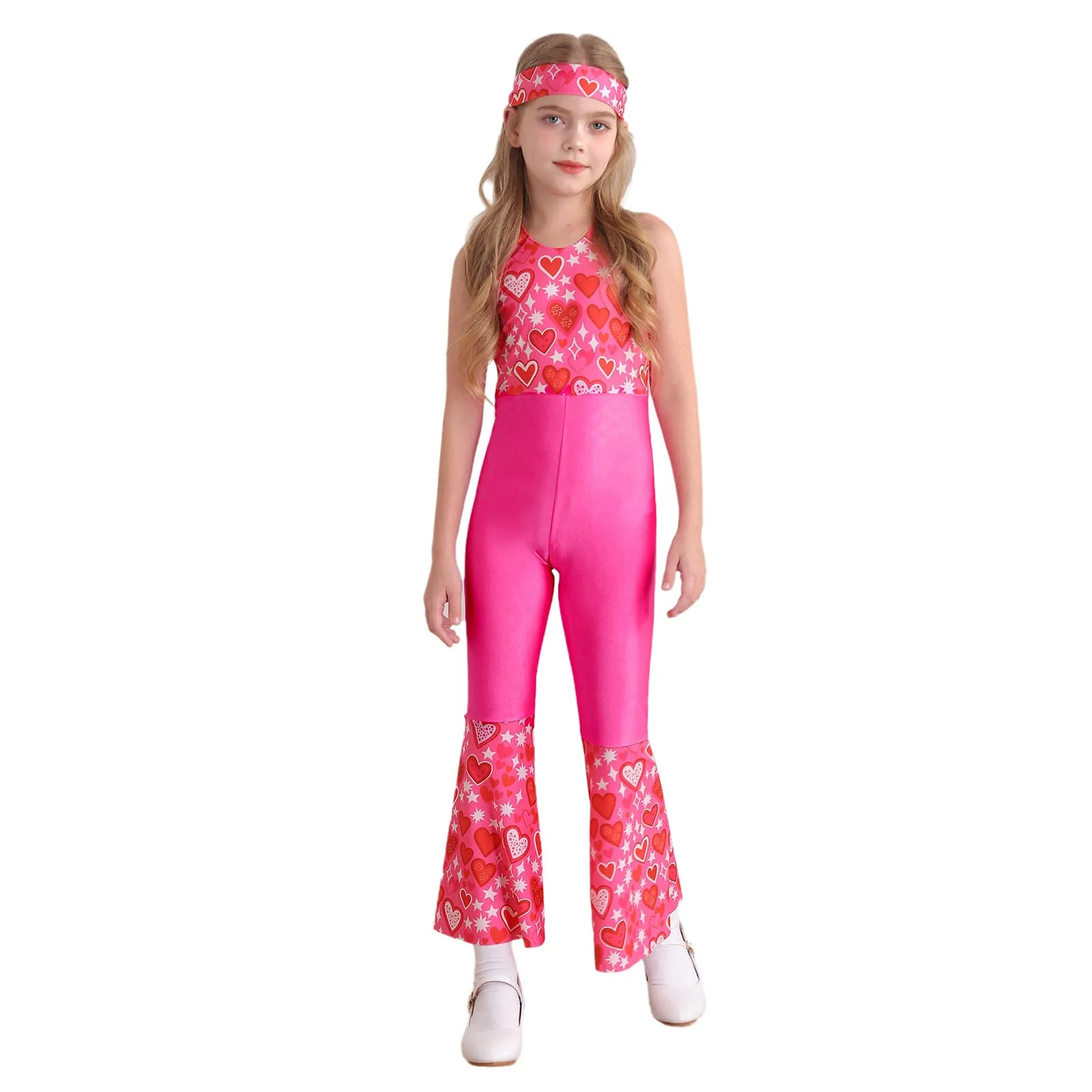 Детский костюм для косплея в стиле ретро девочек на Хэллоуин ретро-диско хиппи с