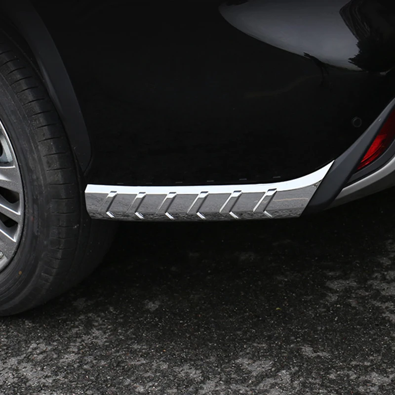 

For Toyota Highlander XU70 2021-2022 Car Bumper Rear Corner Trim Strip Protector Chrome Carbon Cover Decor Exterior Mouldings