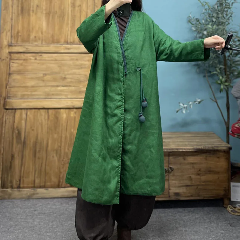 Зимний высококачественный льняной однотонный традиционный классический