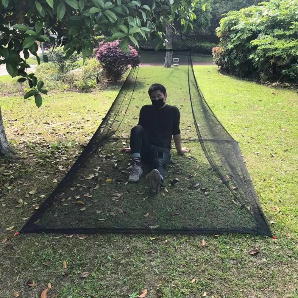 Модная уличная сверхлегкая дышащая сетка от насекомых черная навес москитная