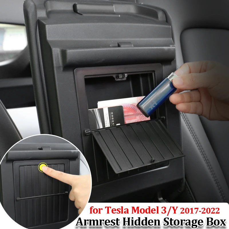 

Подлокотник скрытый ящик для хранения для Tesla Model 3 Y 2017-2022 аксессуары для модификации интерьера коробка-органайзер центральной консоли 2021