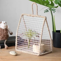 handmade wrought iron storage basket gift basket newspaper sundries wall hanging decoration rack storage bag