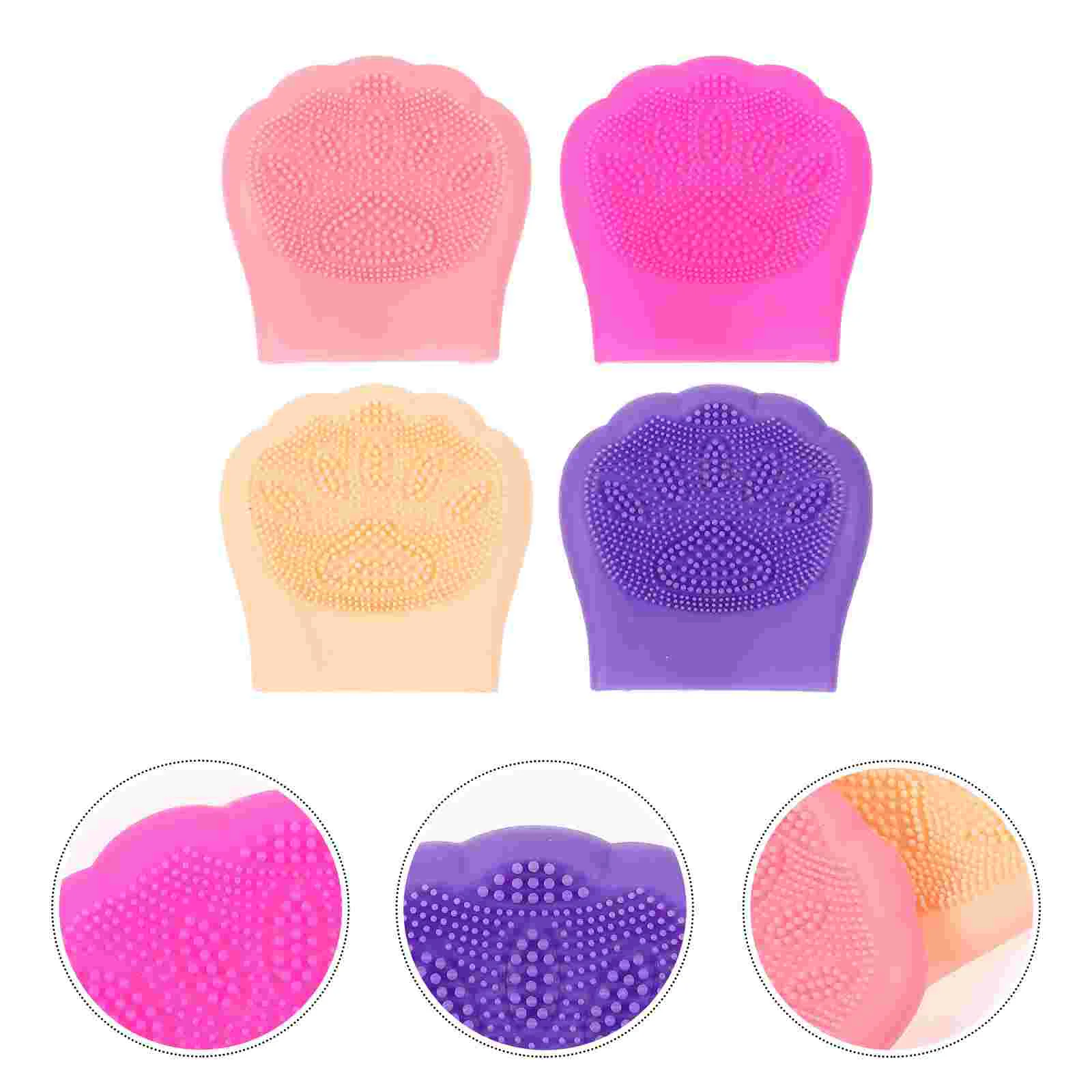 

4Pcs Cat Paw Shaped Facial Cleaning Brushes Silicone Face Cleansing Scrubbers