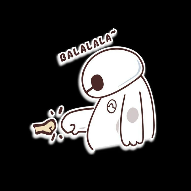 Индивидуальная Автомобильная наклейка с большими героями мультфильмов Baymax, наклейка на кузов автомобиля для Toyota, Ford, Chevrolet, Volkswagen, Tesla, Honda, 18 см x 18 см