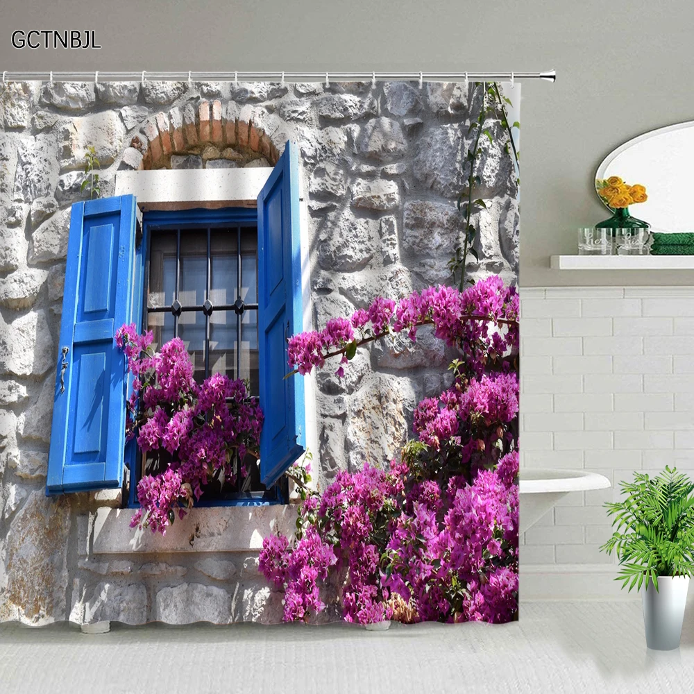 

Европейская деревянная занавеска для окна и душа, настенная каменная лоза, Цветочное дерево, Ландшафтная стандартная штора, крючки для укра...