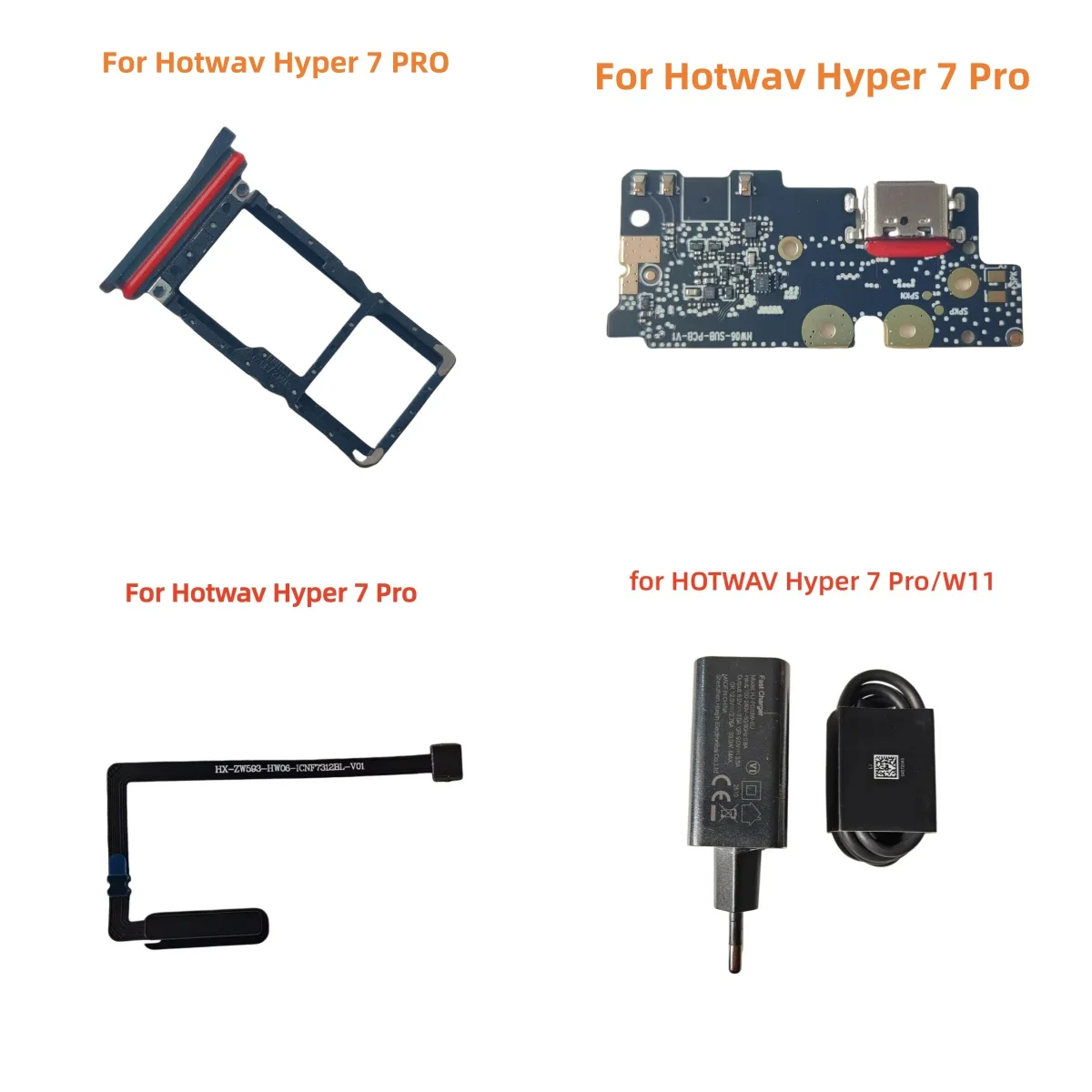 Фото Оригинальная USB-плата для телефона Hotwav Hyper 7 PRO, док-станция для быстрой зарядки, кабель, датчик отпечатков пальцев, лоток для SIM-карты, держатель, динамик №1