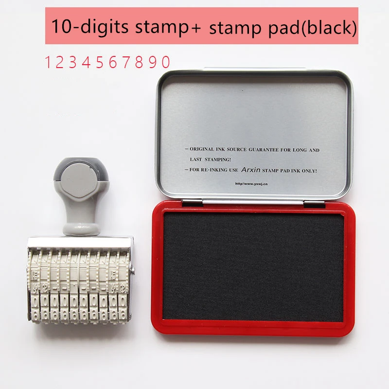 Портативный штамп 10 цифровые числа номер телефона/дата цена для магазина