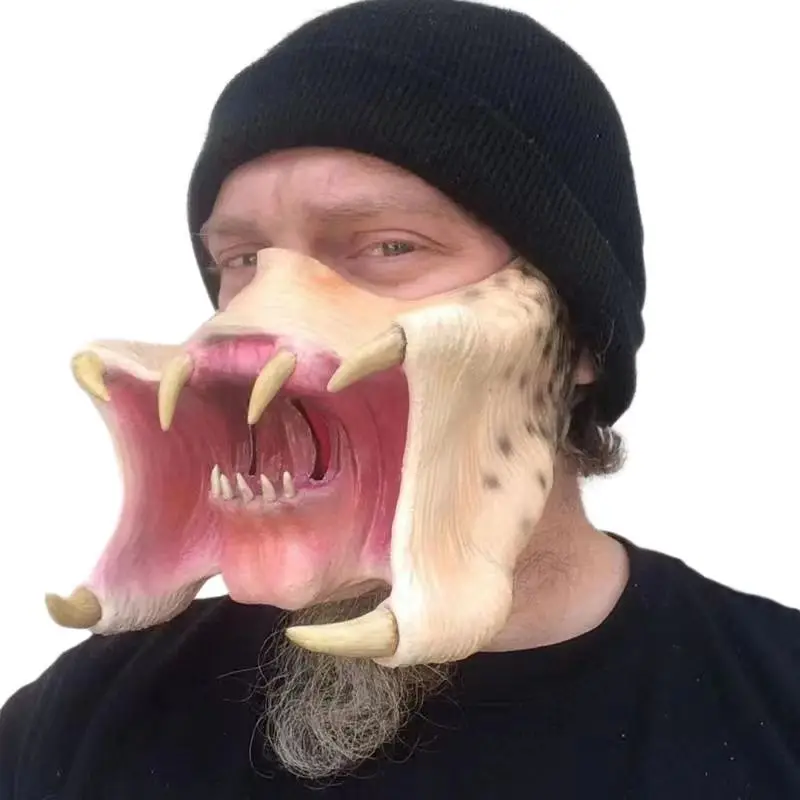 Хэллоуин анимация ужасная Маска Косплей вечеринка латексные афанги демон