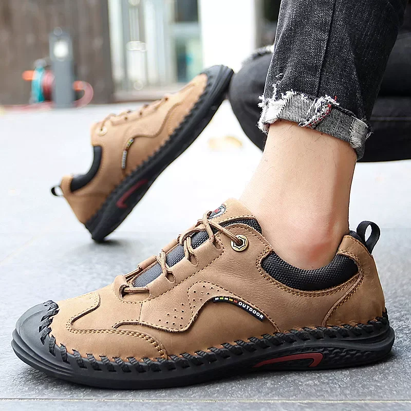 

Мужские туфли из натуральной коровьей кожи ручной работы, весна-осень