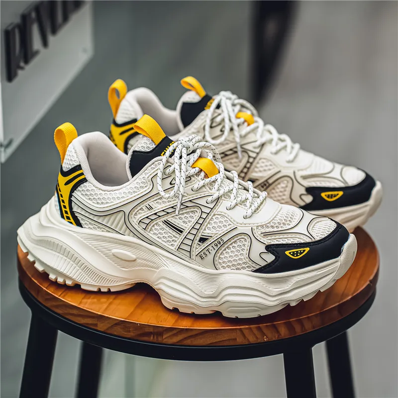 Мужские кроссовки для бега сетчатые дышащие Нескользящие удобные спортивного