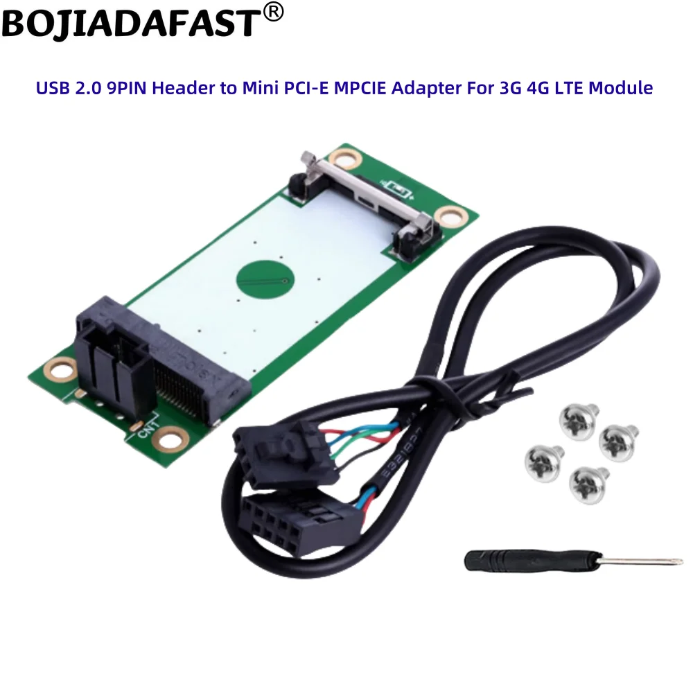 Фото USB 2.0 9-контактный адаптер Mini PCI-E MPCIe для беспроводной связи с 1 слотом для SIM-карты для модуля 3G 4G LTE GSM-модема №5