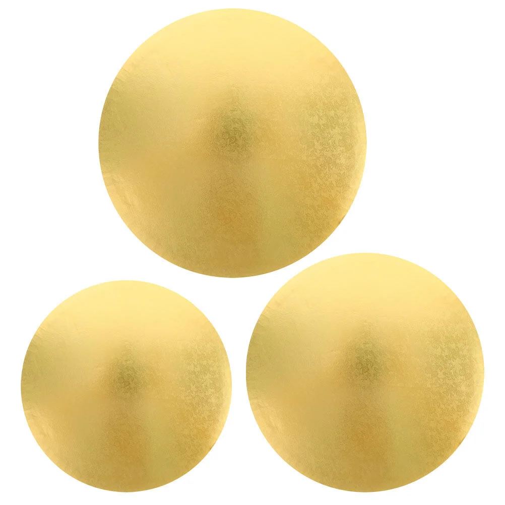 

3 Pcs Bottom Plate Cake Bases Disposable Stand Birthday Boards Household Plates Dessert Display Serving Supplies