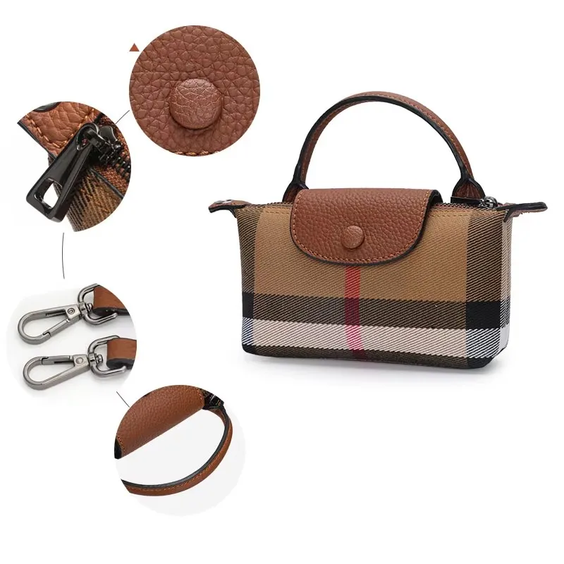 2024 новая женская сумка через плечо на одно с клетчатым узором холст мини-сумка из