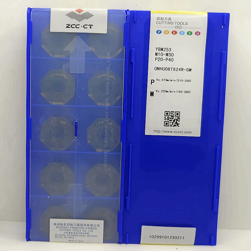 ONHU08T624R-GM YBM253 ZCC.CT CNC carbide inserts Milling For Steel Stainless steel M10-M30 P20-P40