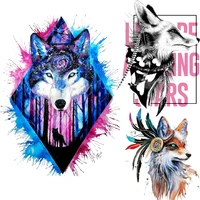 2022 fashion patches on clothes animals iron on transfers for clothing wolf fox stickers diy thermoadhesive patch for jacket