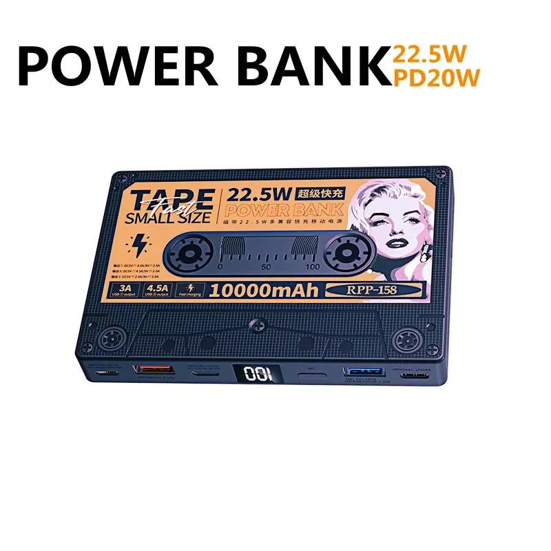 

NEW2023 Power Bank 22.5W Fast Charging 20W PD Two-way Fast Charging Powerbank External Battery Portable Charger Phone Auxiliary