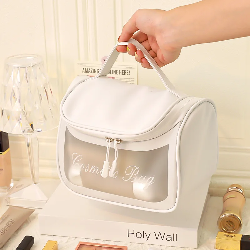 

Transparent Simple Large Capacity Cosmetic Bag Travel Portable Portable Storage Bag Student Portable Large Capacity Pen Bag