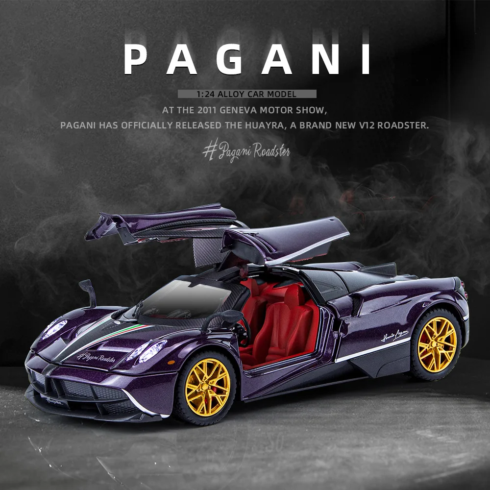 

1:24 Pagani Huayra Dinastia Supercar Alloy Car Die-casting Model Sound and Light Car Model Toy Collection Children gift