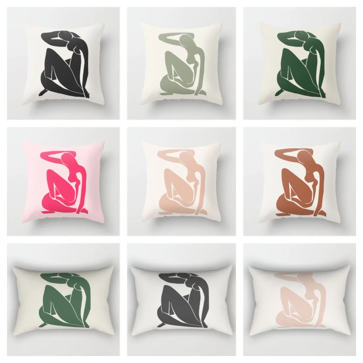 

Minimalist portrait of Matisse plush pillowcase ，living room decoration long cushion cover，throw pillow covers ，Home Decoration