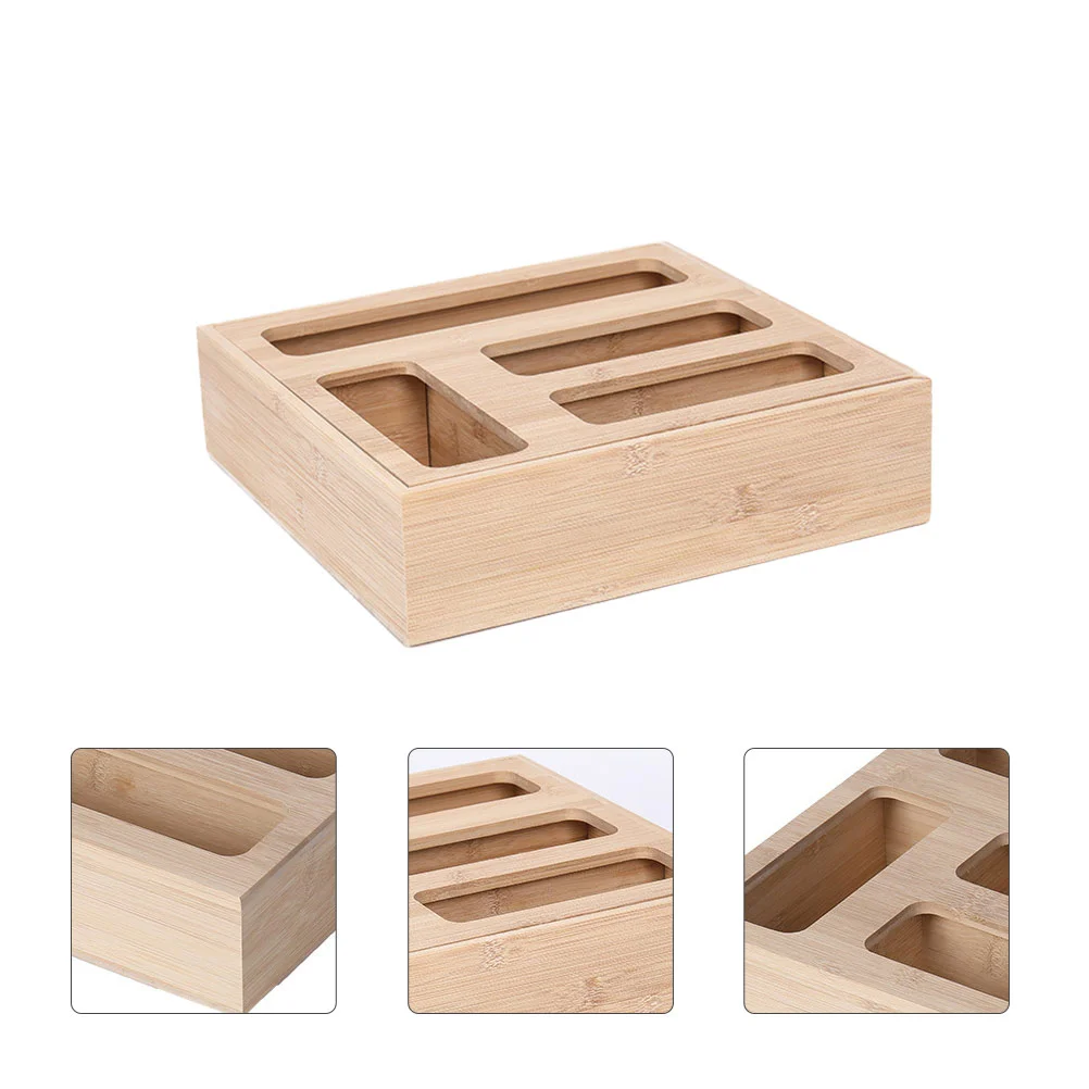 

Household Garbage Bag Organizer Wooden Garbage Bag Holder Kitchen Supply