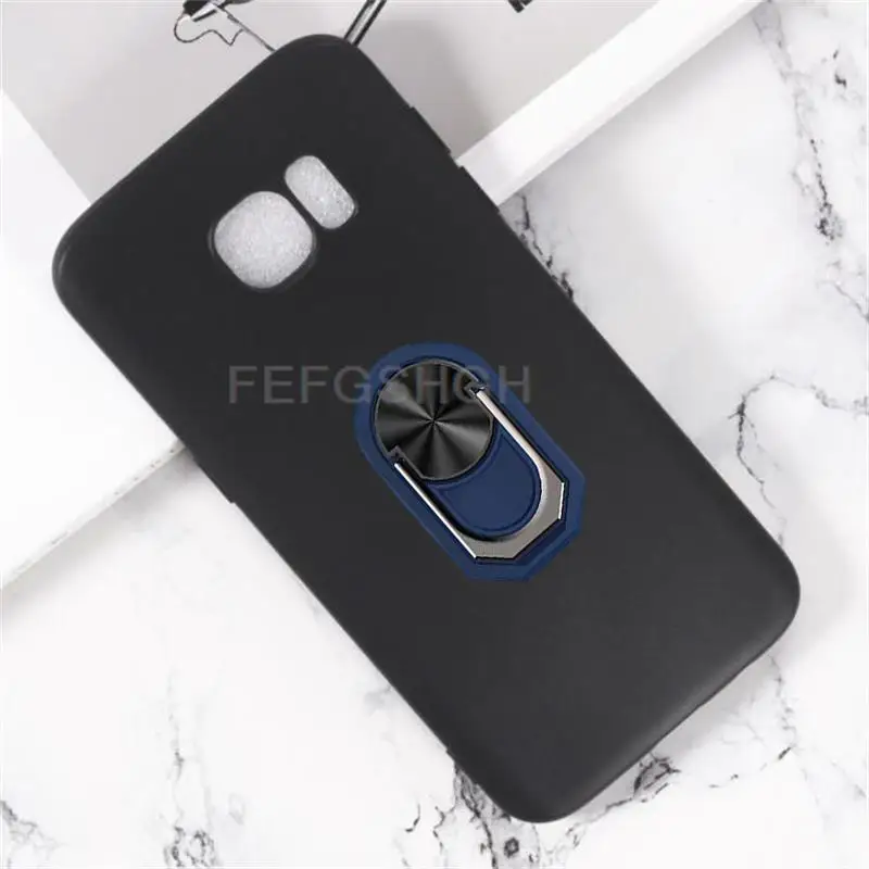 Мягкий силиконовый чехол из ТПУ с кольцом для задней панели телефона SAMSUNG Galaxy S7 edge