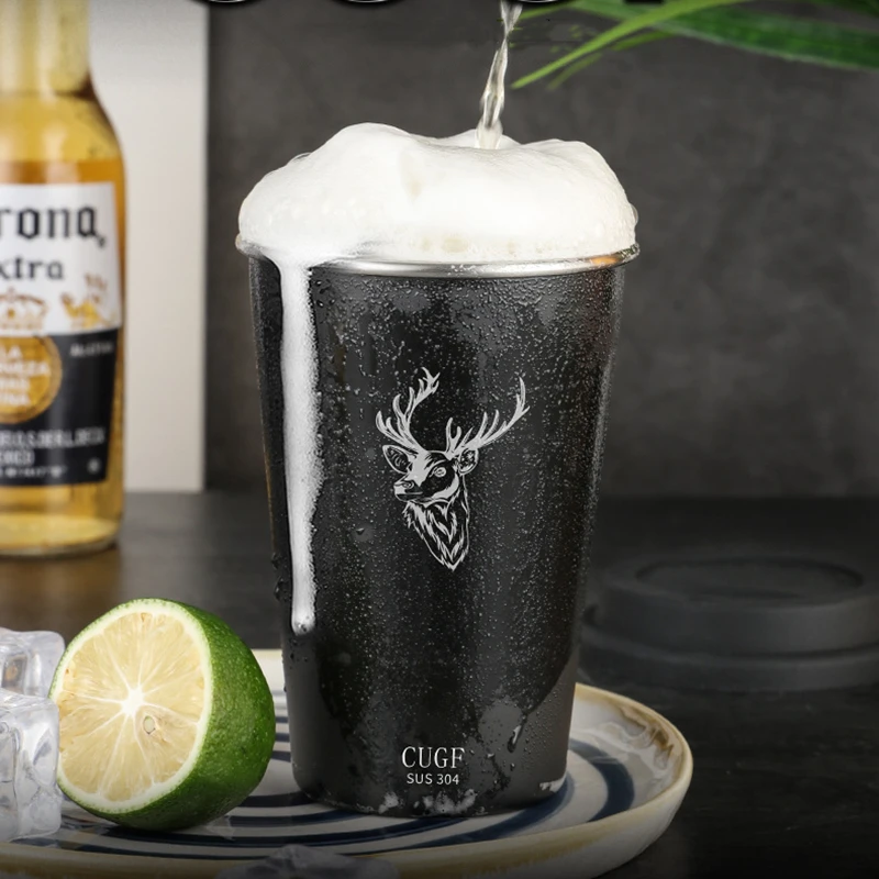 Кружка для пива из нержавеющей стали 304 кружка кофе с соломинкой молока/воды/чая