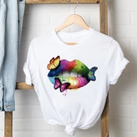 top short lip sexy lovely 2022 spring sleeve casual tee shirt lady clothes fashion tshirt summer female t women graphic t shirts