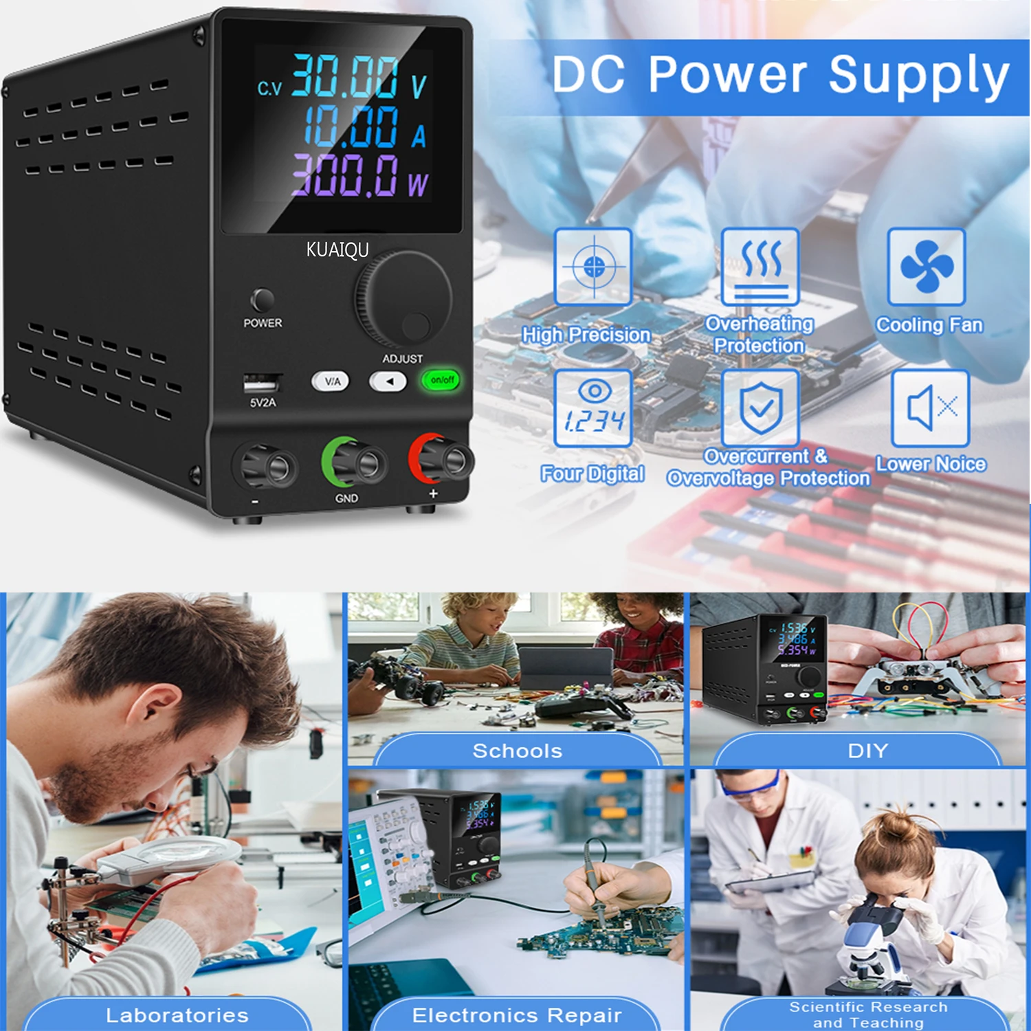 Цифровой настольный источник питания NICE-POWER 30 в 10 А постоянного тока с регулируемым переключателем, стабилизированный регулятор напряжения...