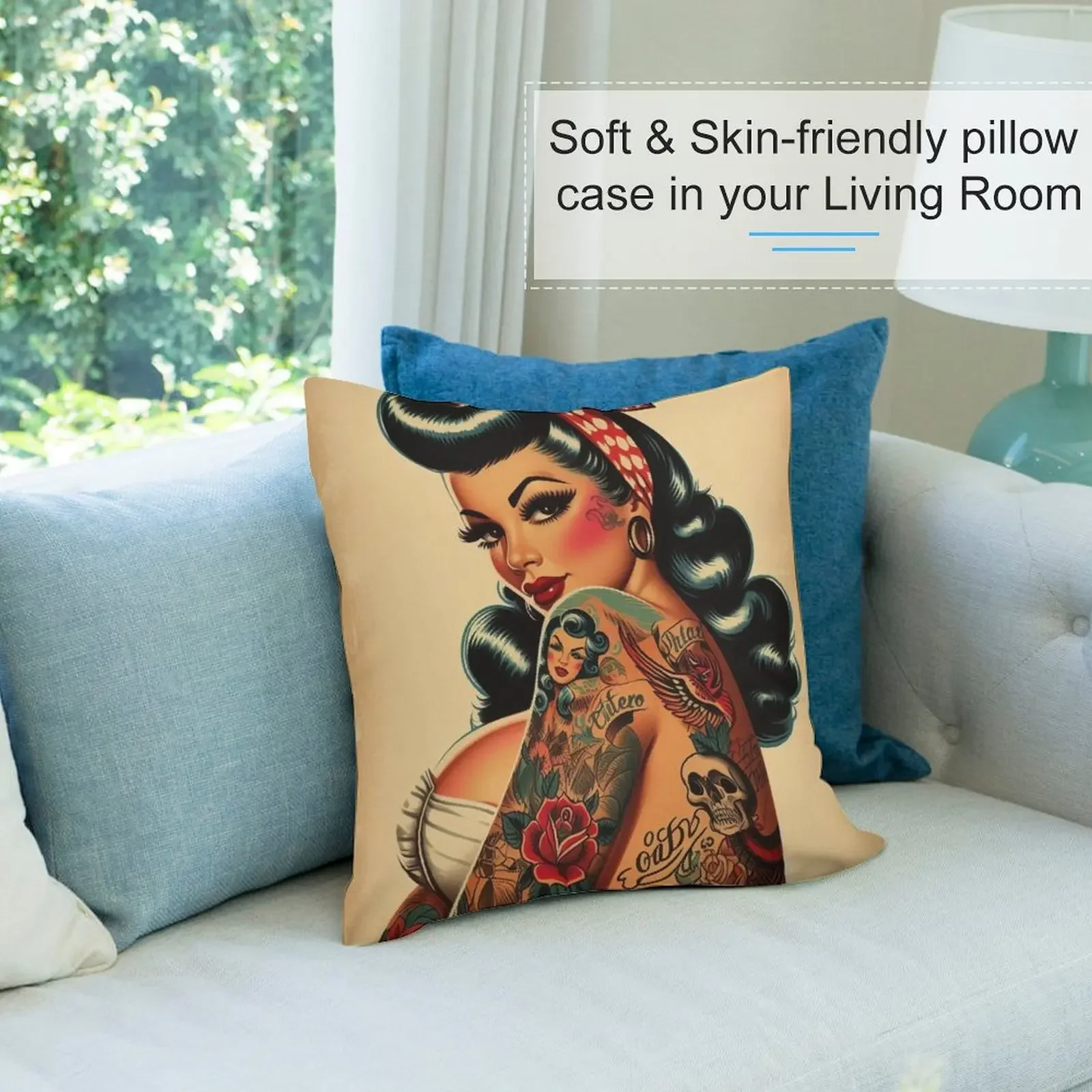 Старая школа татуировка пин-ап декоративная подушка наволочки наволочка