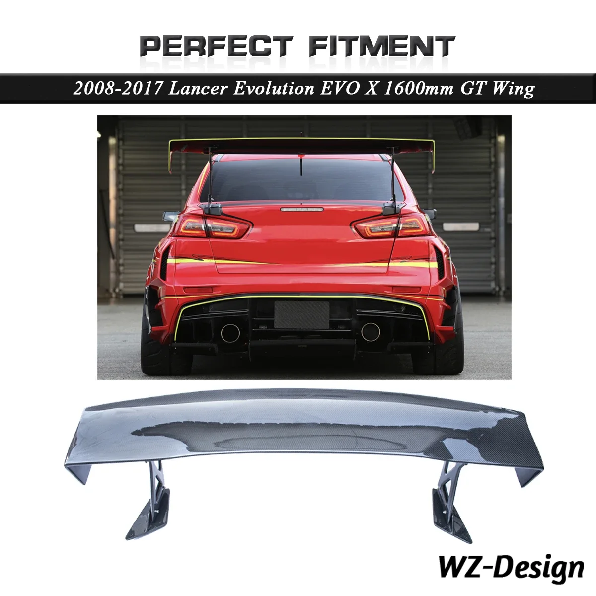 FRP Fiber Glass 1600 мм GT Wing подходит для 2008-2017 Evolution EVO X 10 VS EO Edition Style Spoiler
