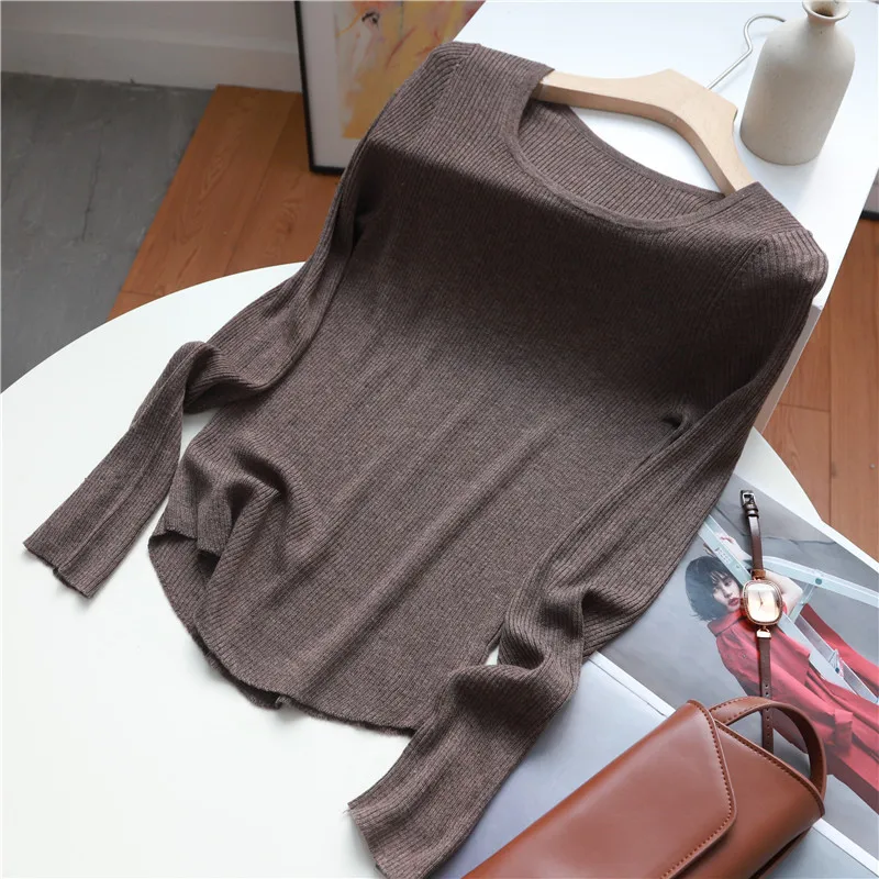 

Водолазка с длинным рукавом, модные женские топы, женский свитер, одежда, новинка, мода, СЕРЫЙ 22