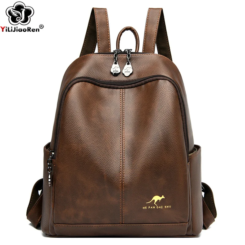 

Модный рюкзак для женщин, брендовый Дамский кожаный вместительный ранец, Женский дорожный рюкзак, школьная сумка