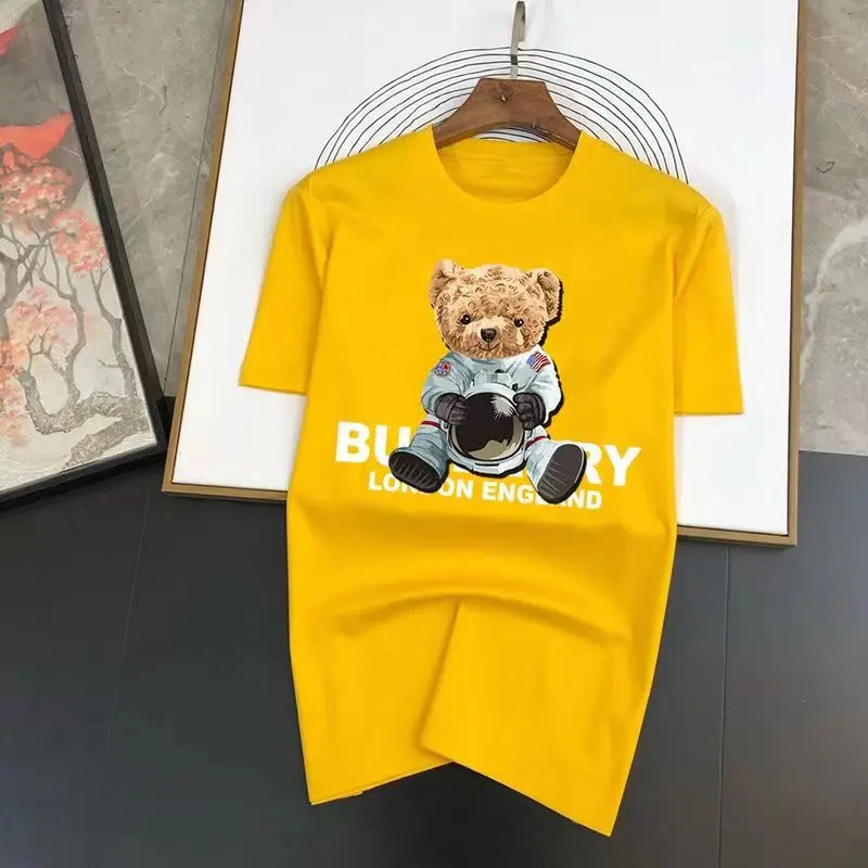 

New Summer Luxury Brand T Shirt Cotton Men T-Shirt High Quality Astronaut Bear Print Fashion Oversized Women Tee Free Shipping